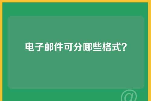 电子邮件可分哪些格式？