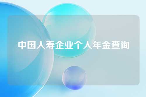 中国人寿企业个人年金查询